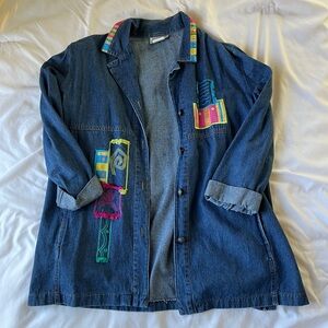 Saint Germain Paris Embroidered Denim Jacket